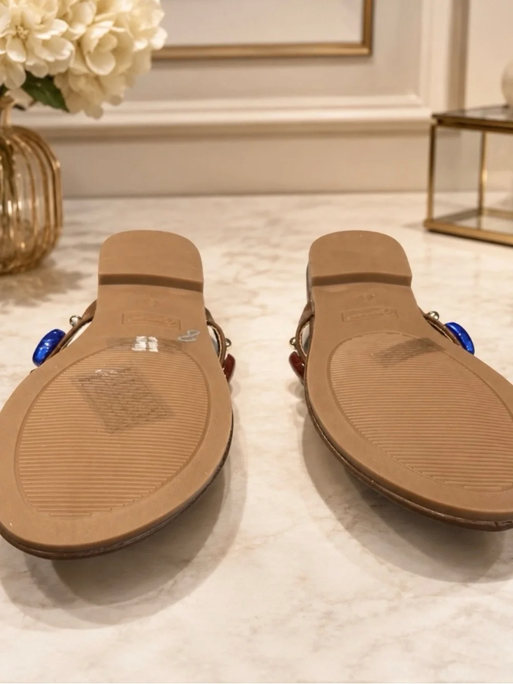 Jynxi Embellished Brown Slide Sandals | NWOT | Women’s Size 6